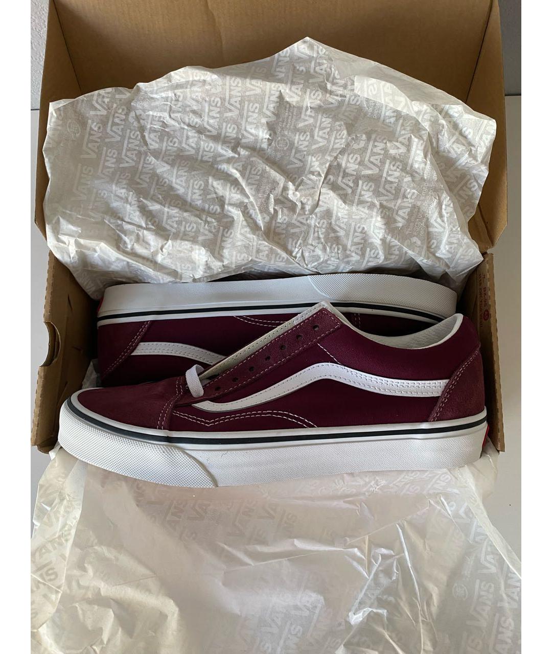 VANS Бордовые текстильные низкие кроссовки / кеды, фото 2