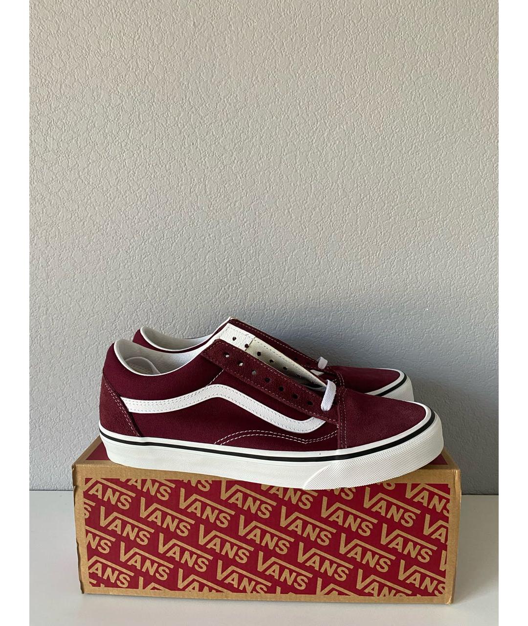 VANS Бордовые текстильные низкие кроссовки / кеды, фото 4