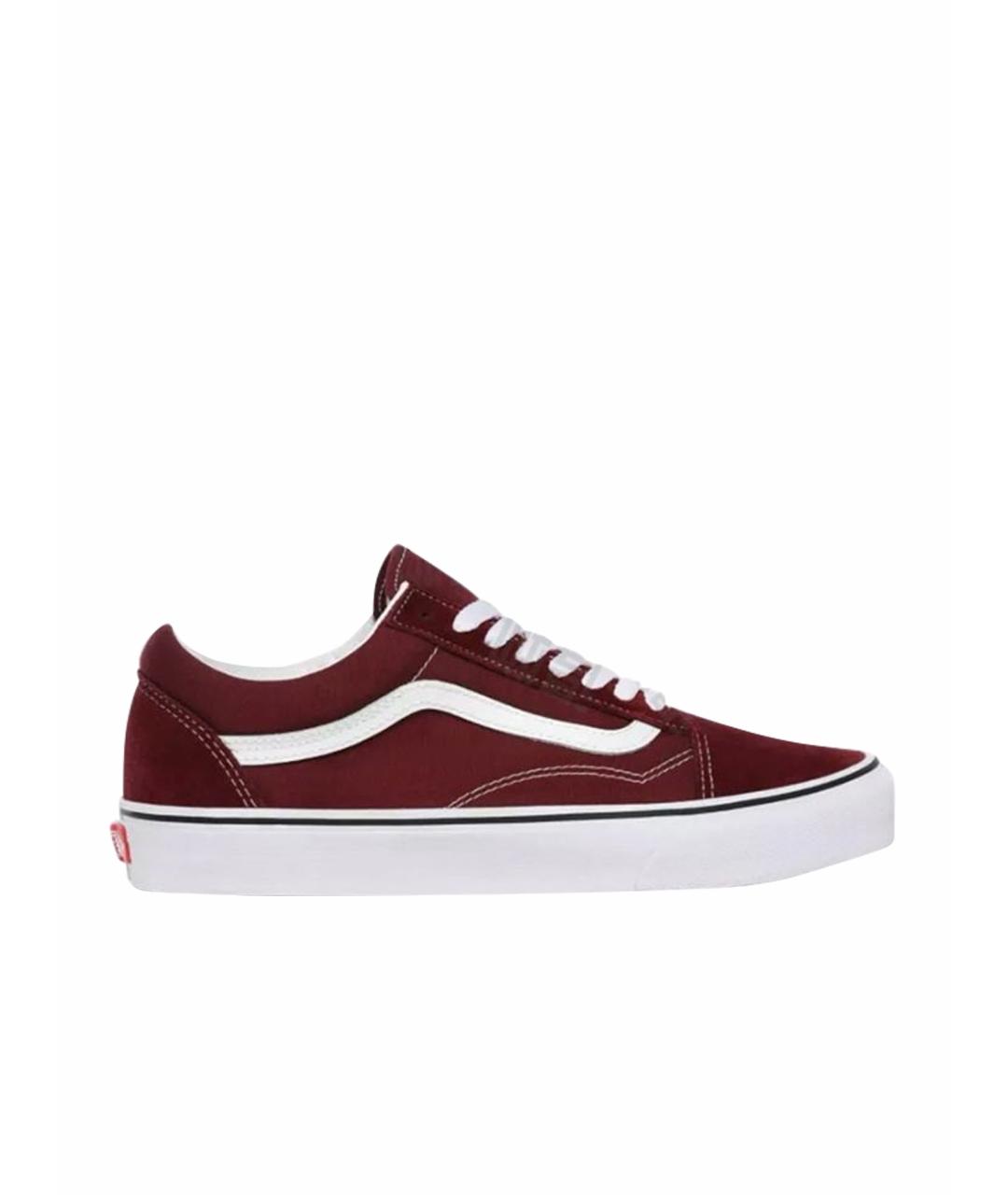 VANS Бордовые текстильные низкие кроссовки / кеды, фото 1