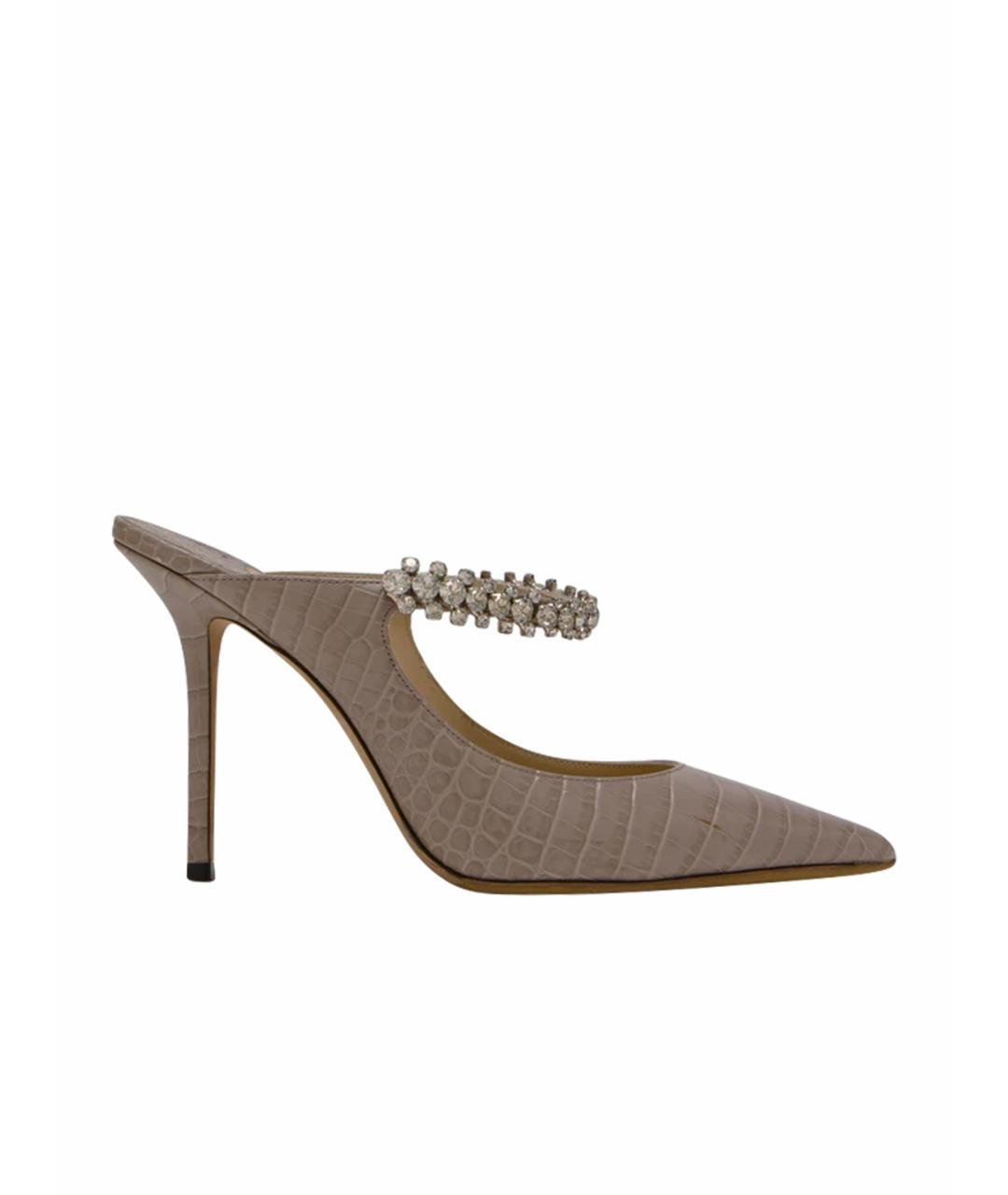 JIMMY CHOO Серые кожаные босоножки, фото 1