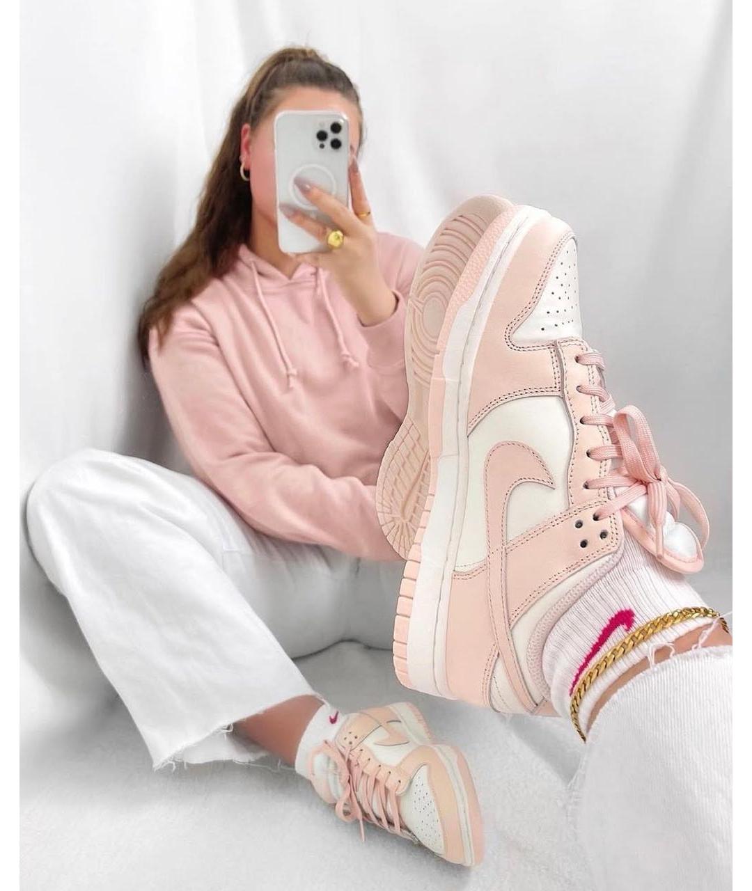 NIKE Коралловые кожаные кроссовки, фото 2