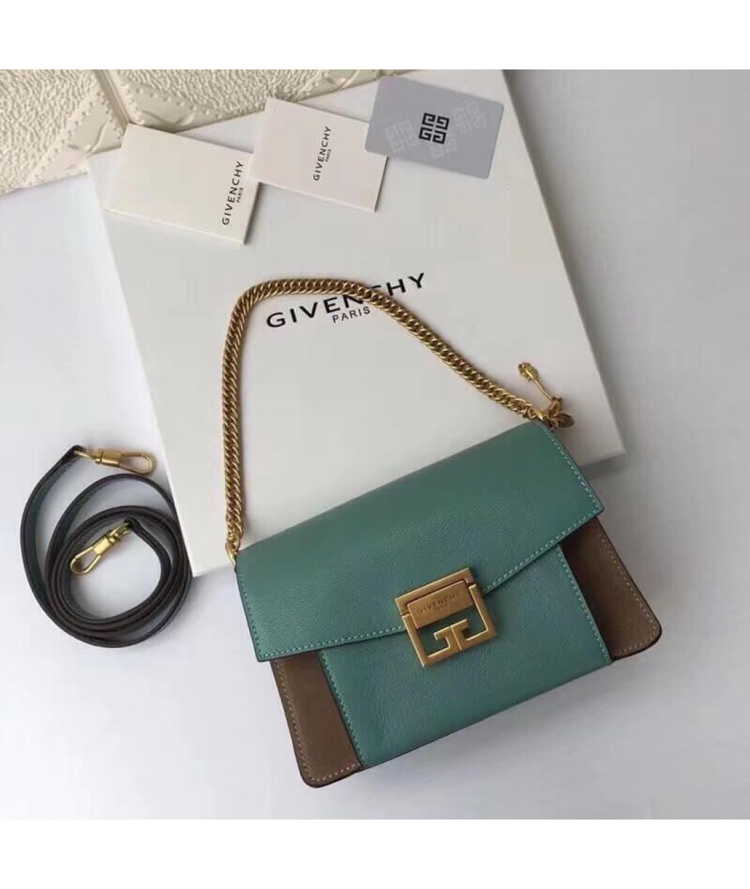 GIVENCHY Бирюзовая кожаная сумка через плечо, фото 5