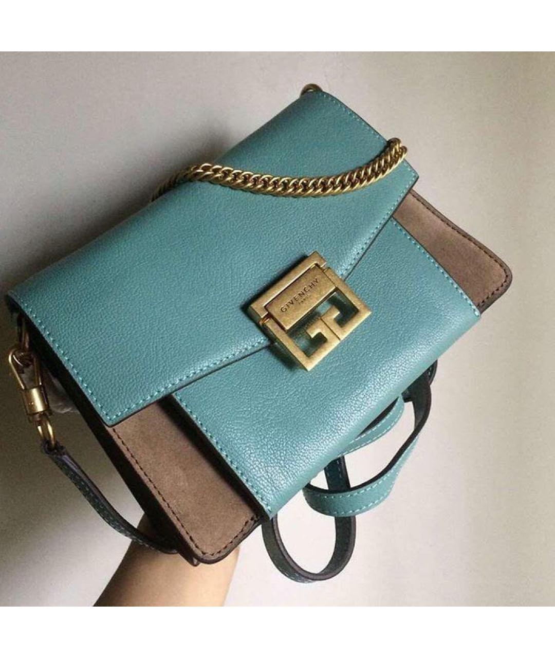 GIVENCHY Бирюзовая кожаная сумка через плечо, фото 2