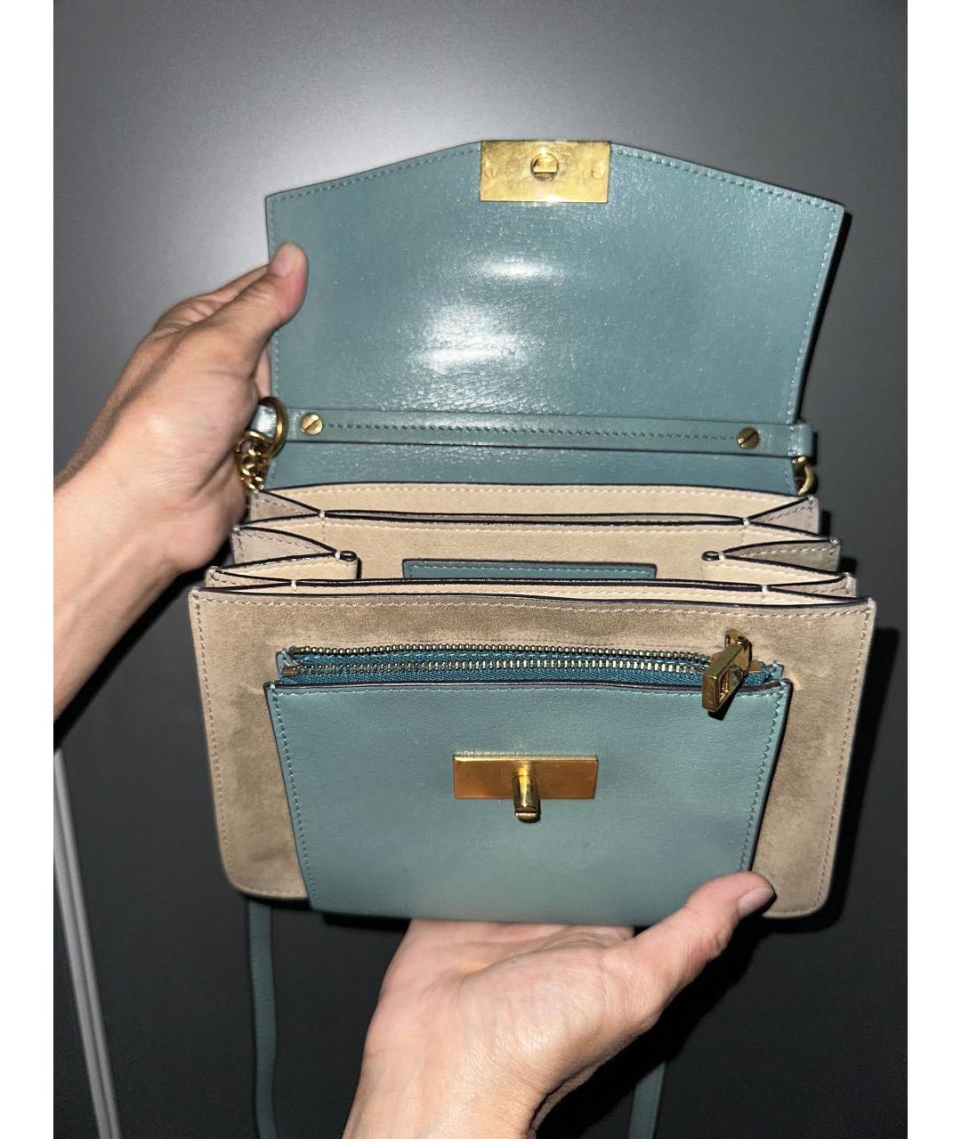 GIVENCHY Бирюзовая кожаная сумка через плечо, фото 4