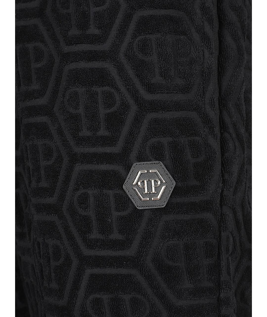 PHILIPP PLEIN Черные хлопковые повседневные брюки, фото 2