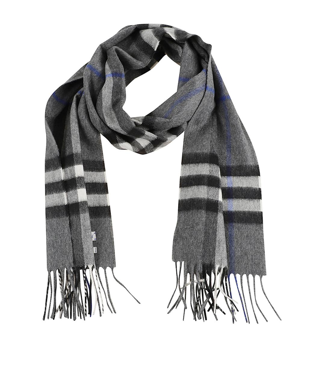 BURBERRY Серый кашемировый шарф, фото 1