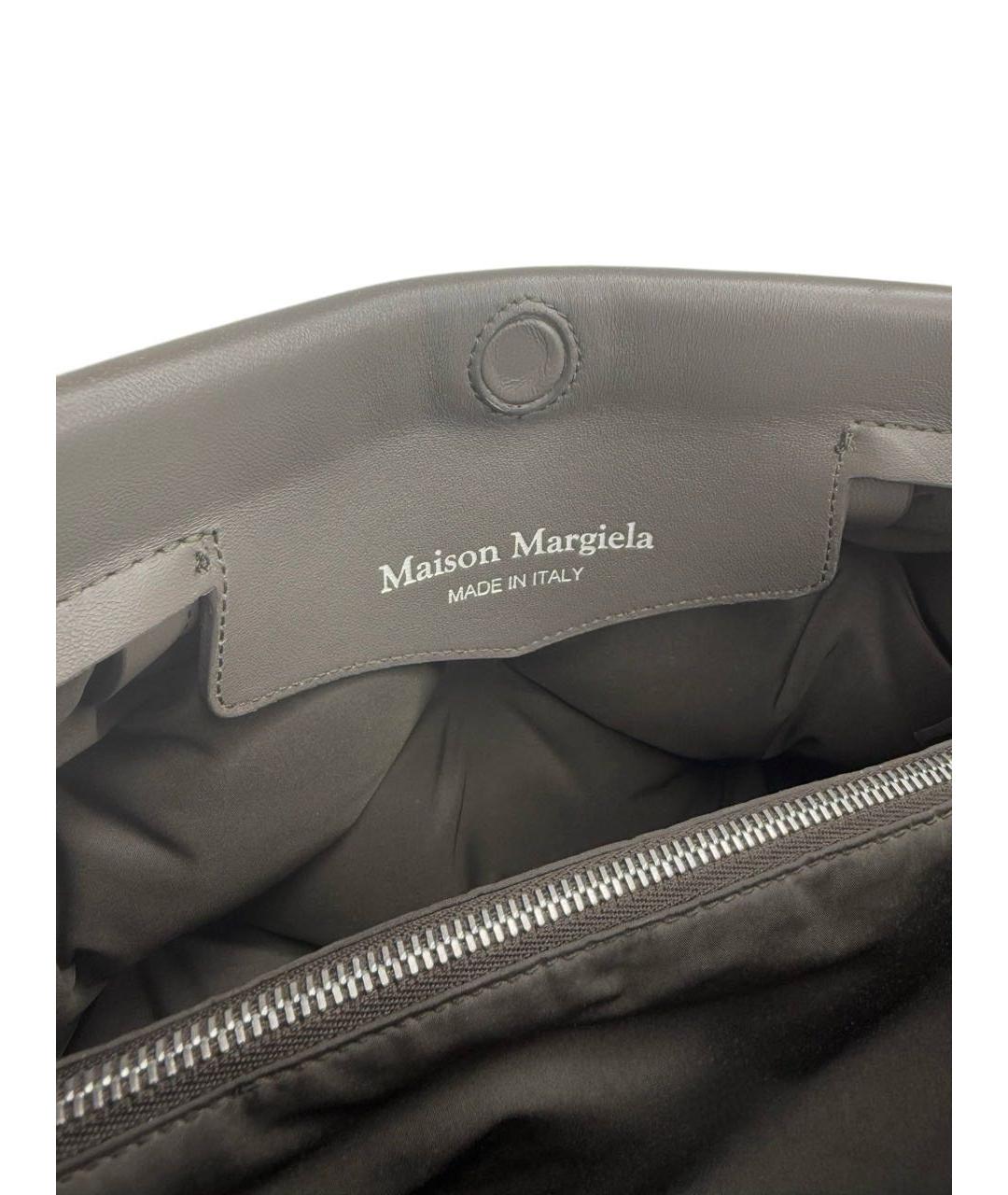 MAISON MARGIELA Серая кожаная сумка через плечо, фото 8