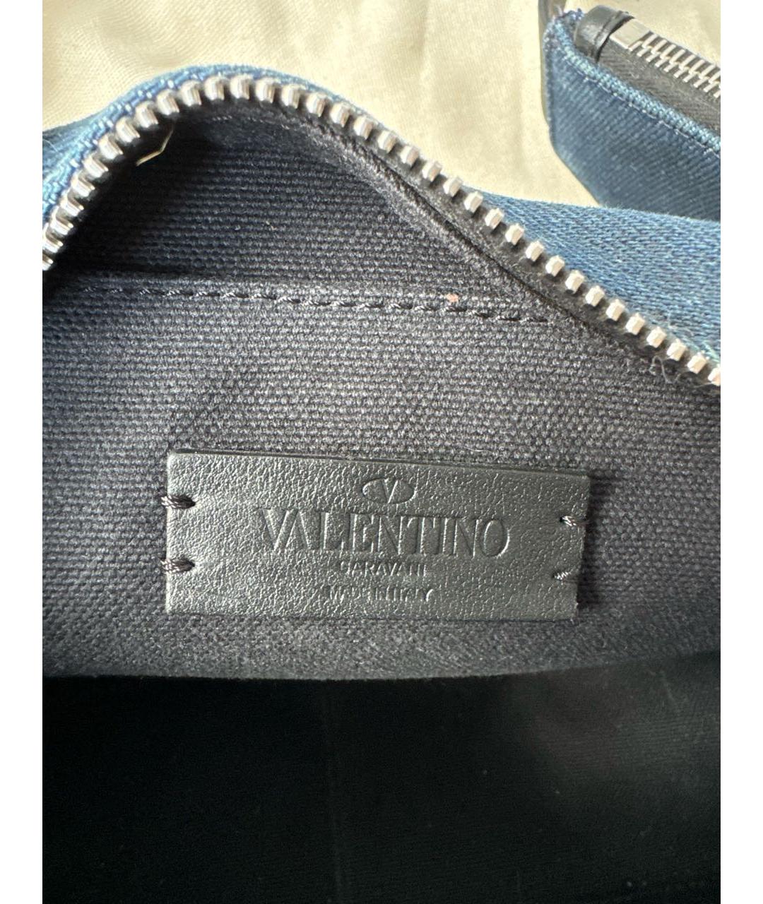 VALENTINO Темно-синяя деним поясная сумка, фото 4