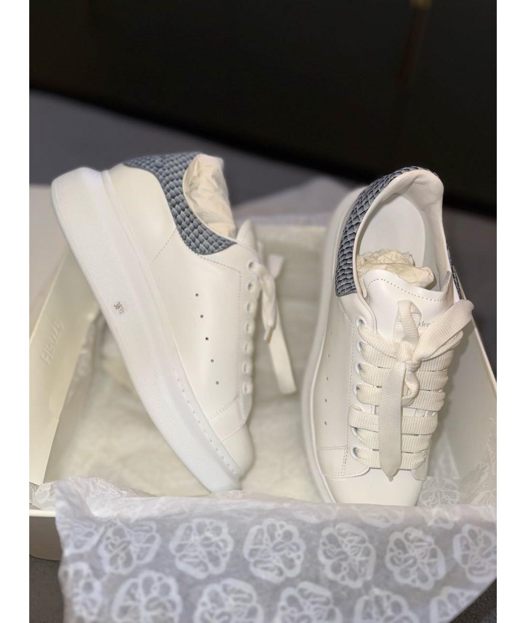 ALEXANDER MCQUEEN Белые кожаные кеды, фото 3