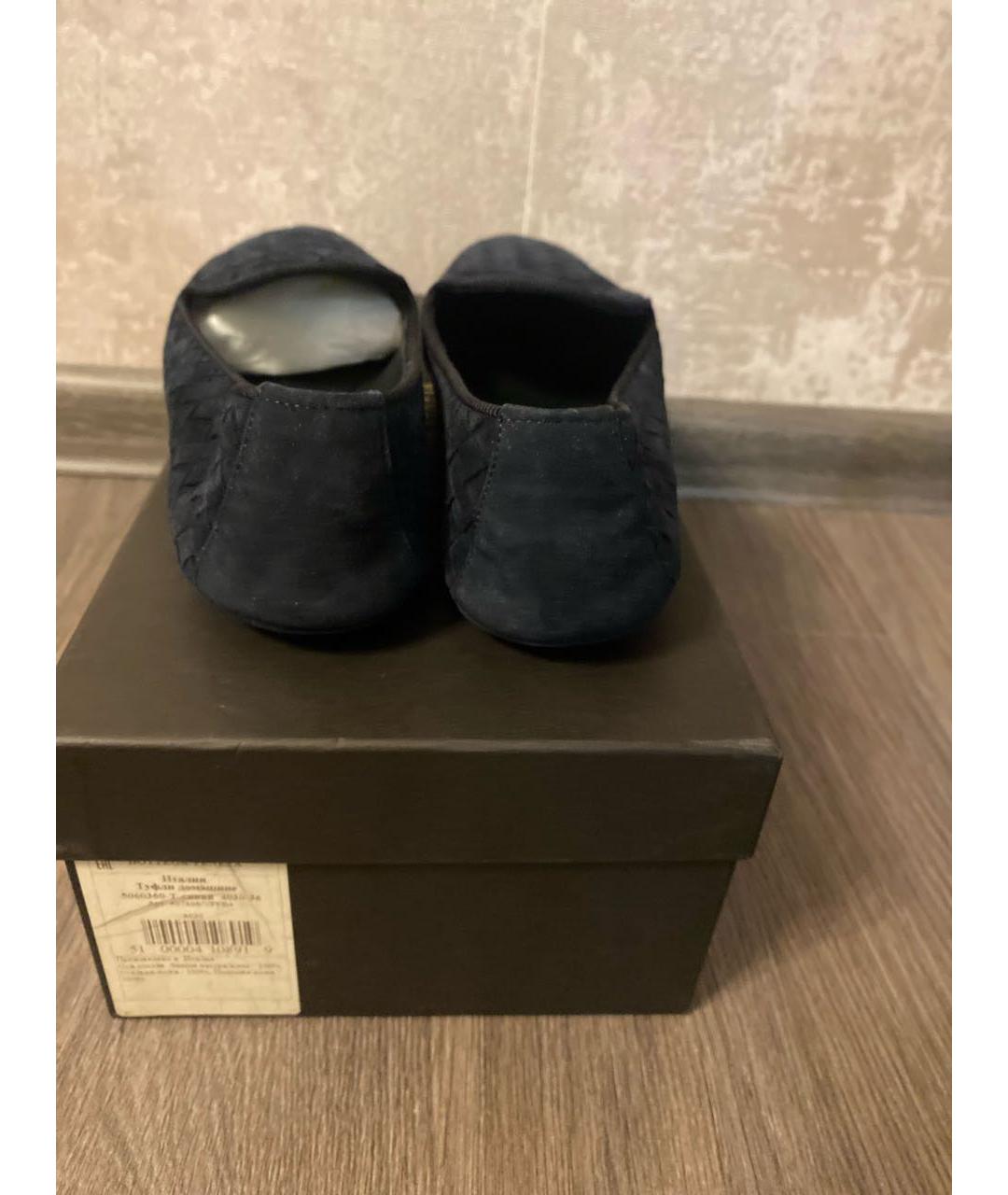 BOTTEGA VENETA Синие замшевые мокасины, фото 4