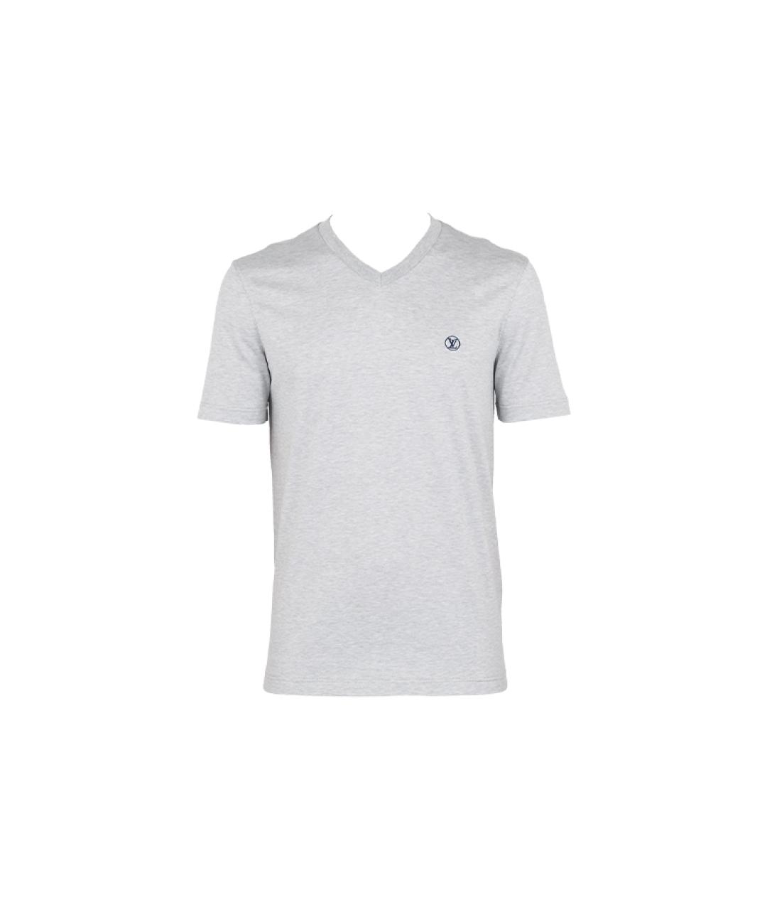 LOUIS VUITTON Серая хлопковая футболка, фото 4