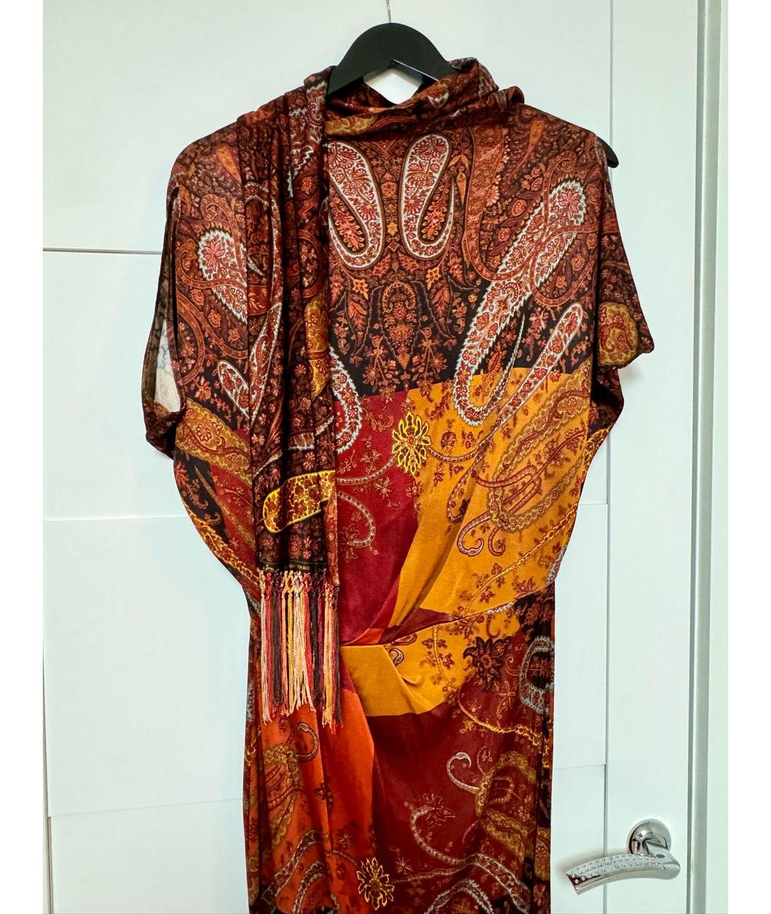 HERMES Мульти вискозное повседневное платье, фото 3