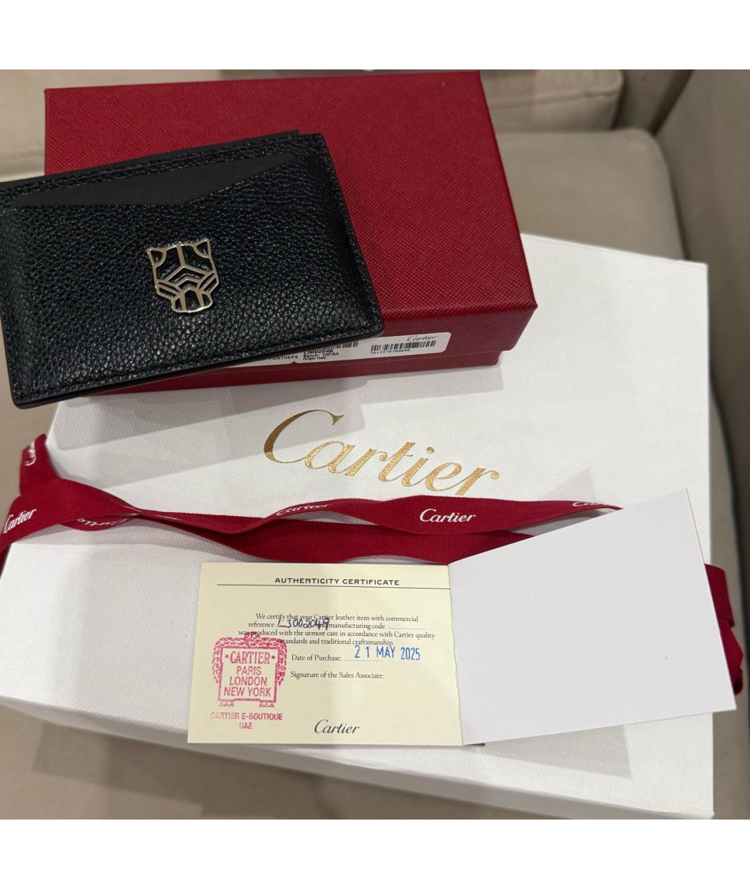 CARTIER Черный кожаный кардхолдер, фото 6