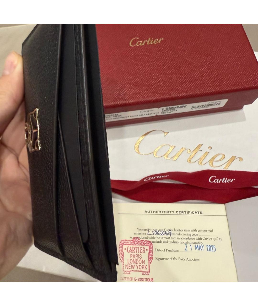 CARTIER Черный кожаный кардхолдер, фото 8