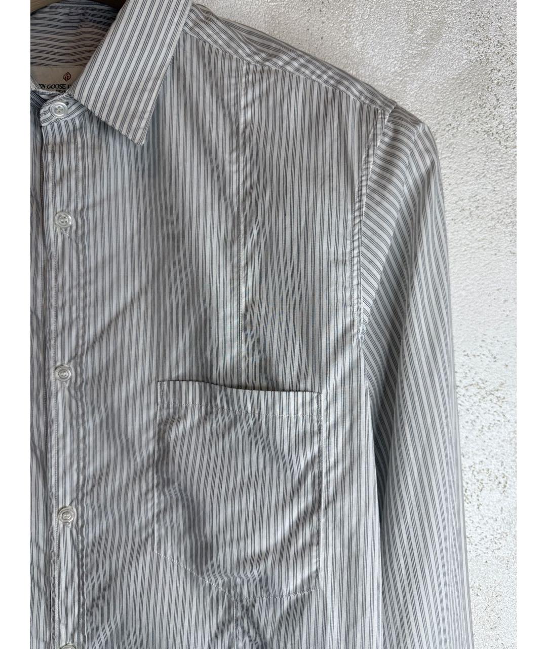 GOLDEN GOOSE DELUXE BRAND Серая хлопковая классическая рубашка, фото 4