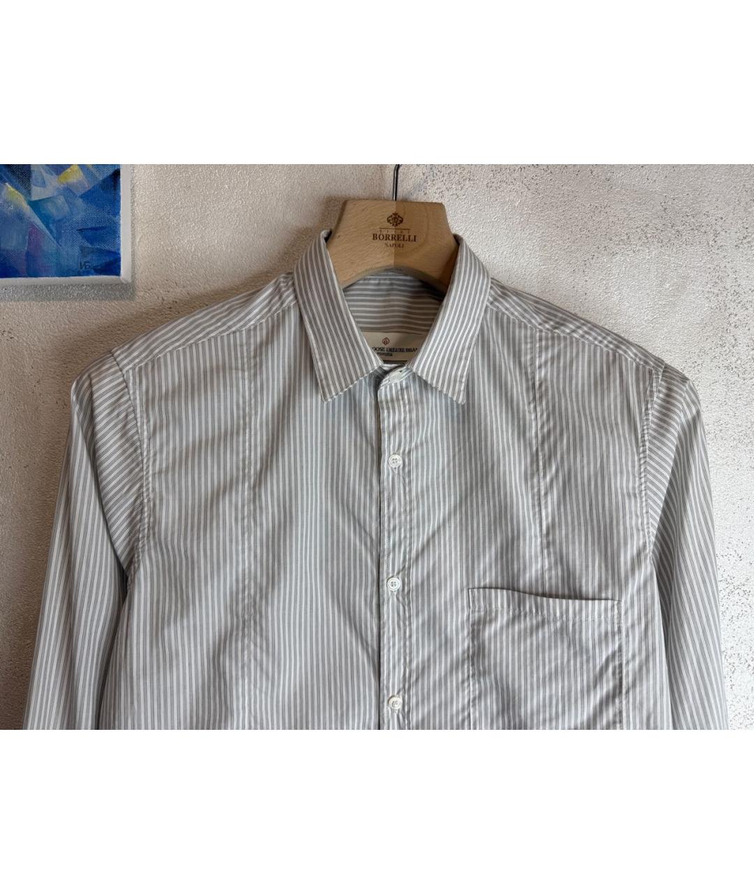 GOLDEN GOOSE DELUXE BRAND Серая хлопковая классическая рубашка, фото 2