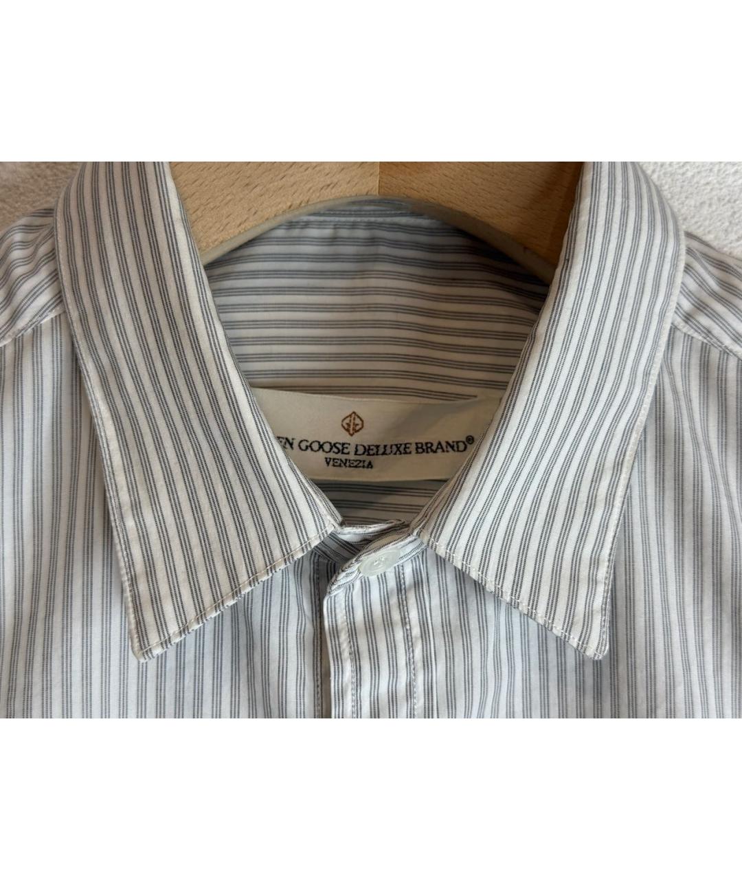 GOLDEN GOOSE DELUXE BRAND Серая хлопковая классическая рубашка, фото 3