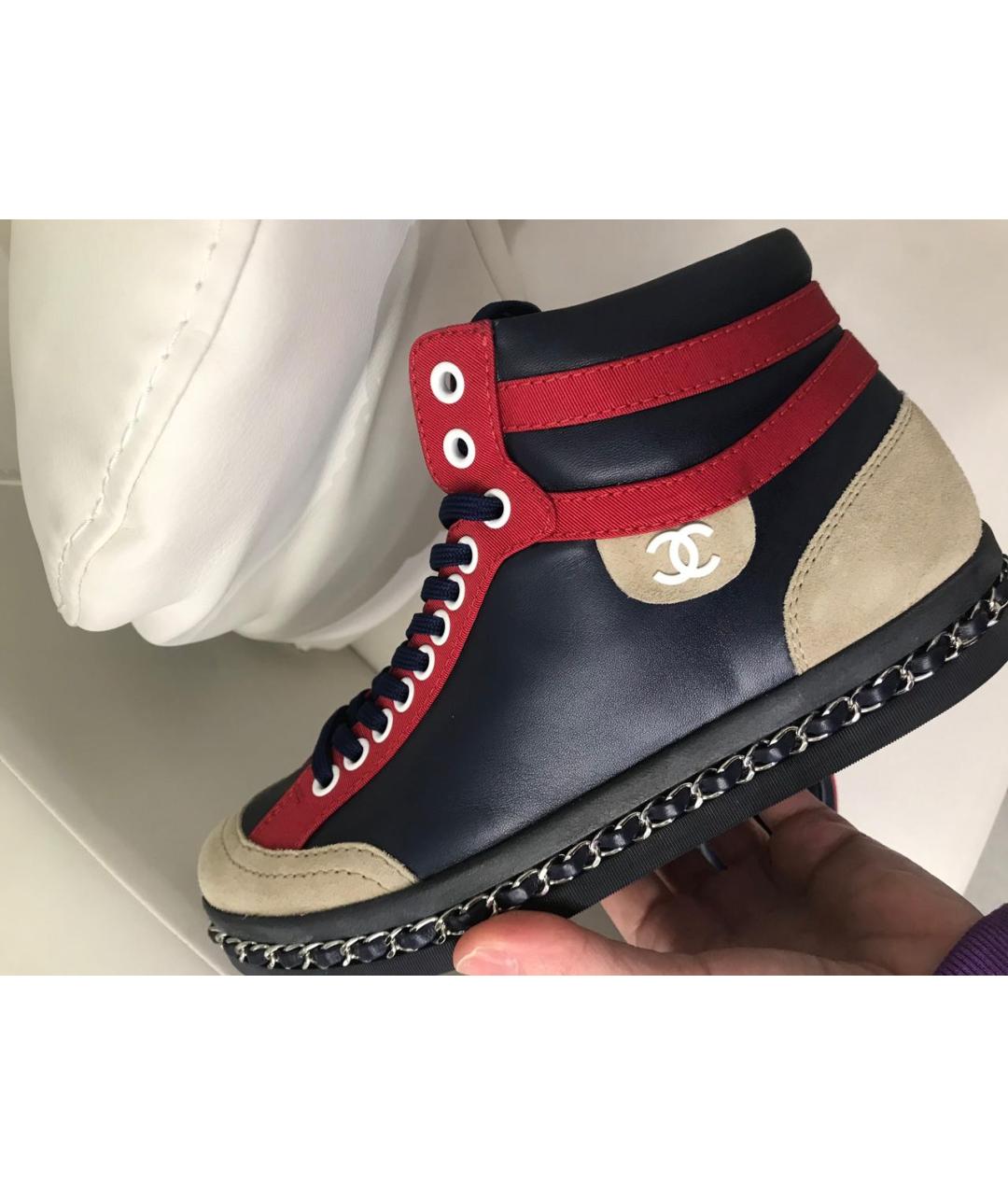 CHANEL Мульти кожаные кроссовки, фото 6