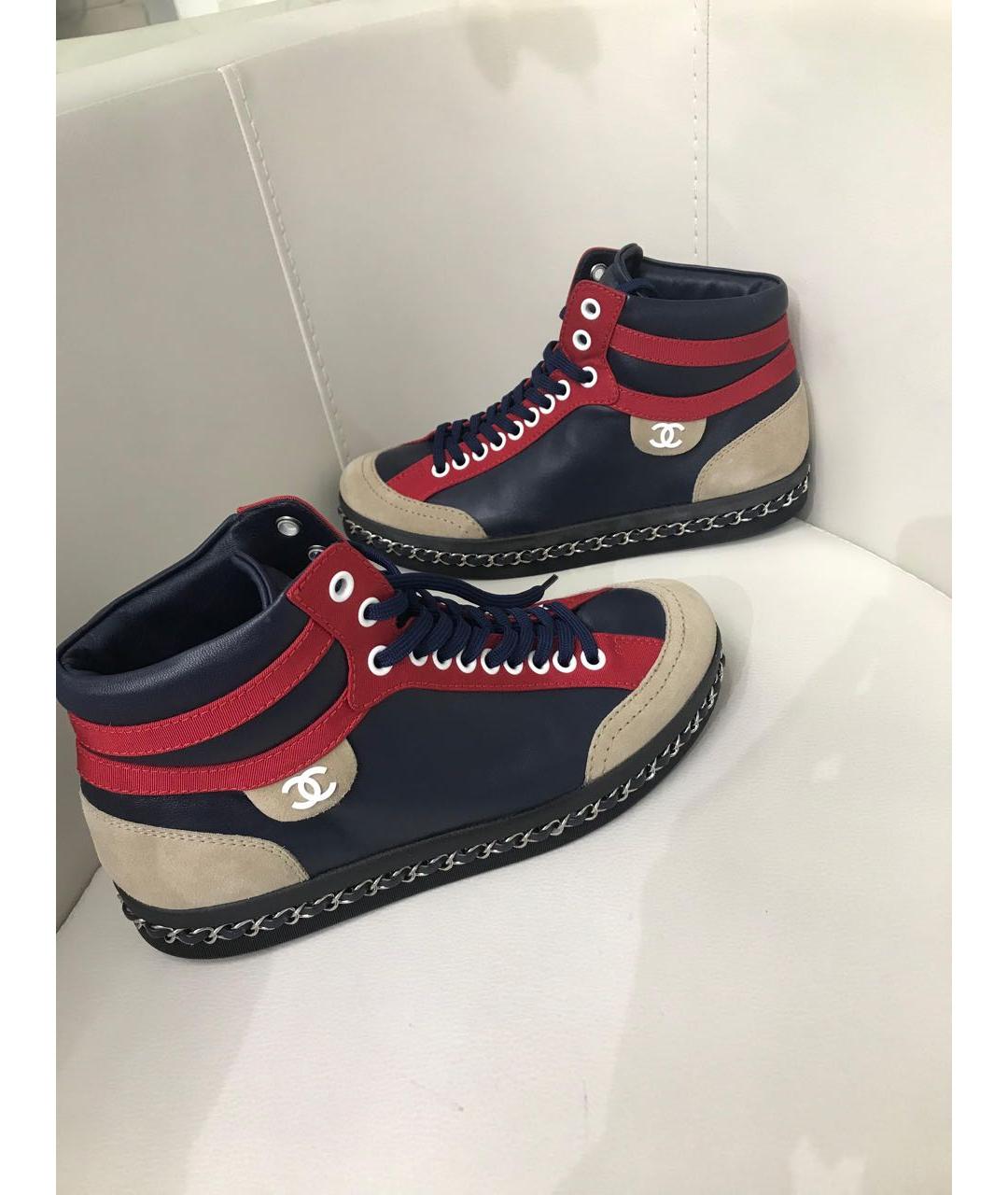 CHANEL Мульти кожаные кроссовки, фото 8