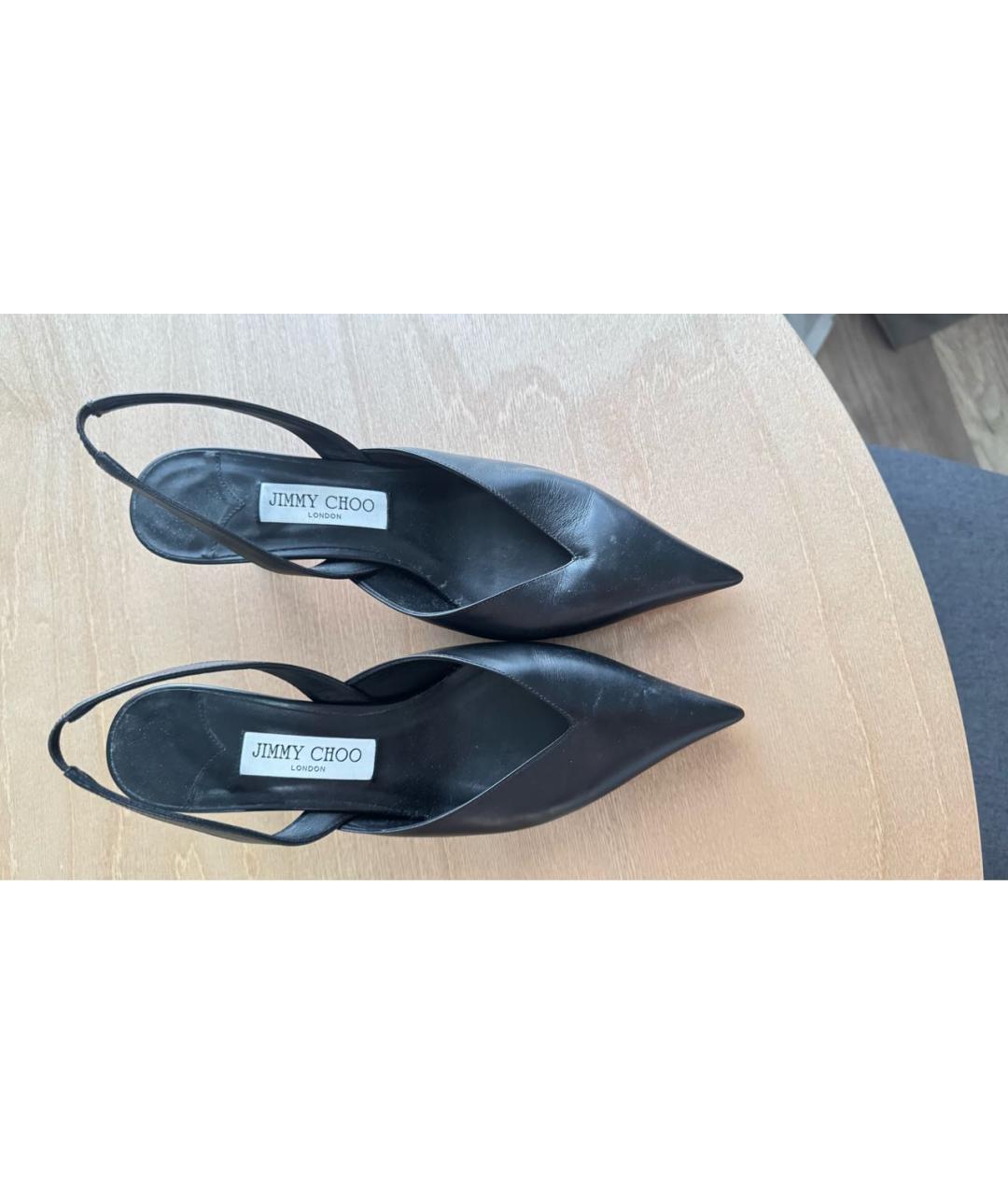 JIMMY CHOO Черные кожаные туфли, фото 2