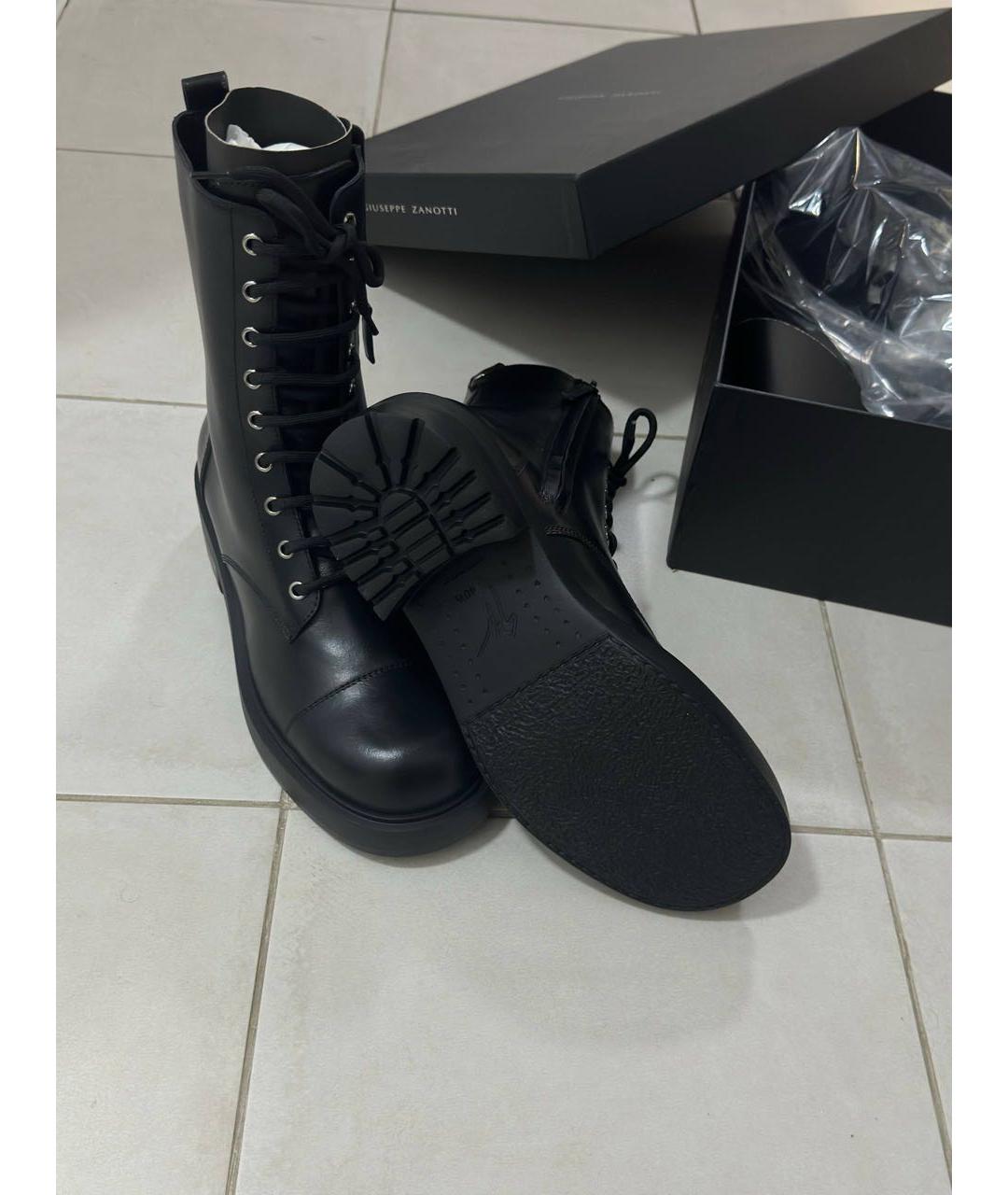GIUSEPPE ZANOTTI DESIGN Черные кожаные сапоги, фото 6