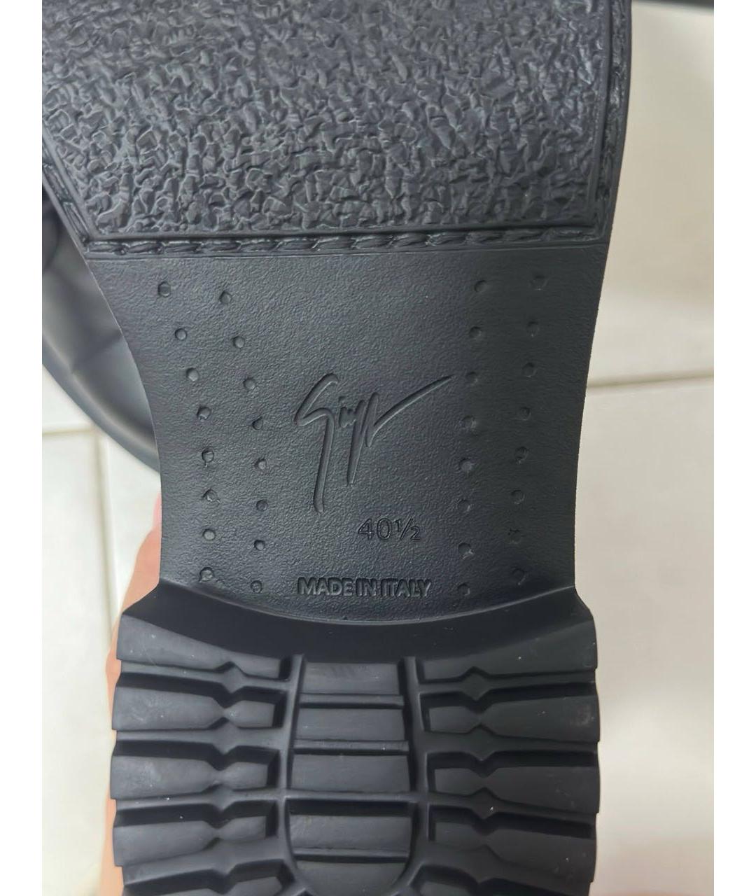 GIUSEPPE ZANOTTI DESIGN Черные кожаные сапоги, фото 5