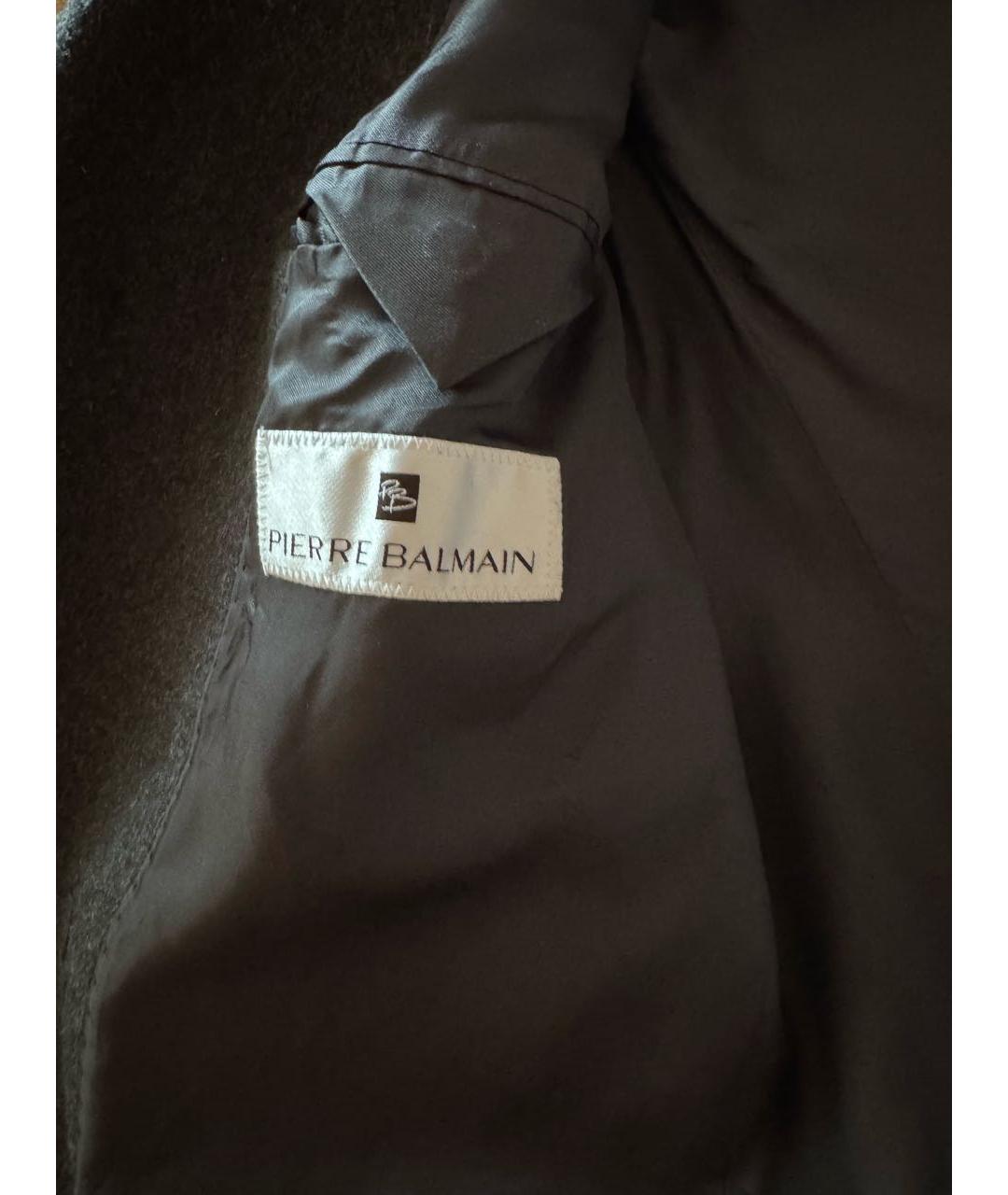 PIERRE BALMAIN Серое шерстяное пальто, фото 3