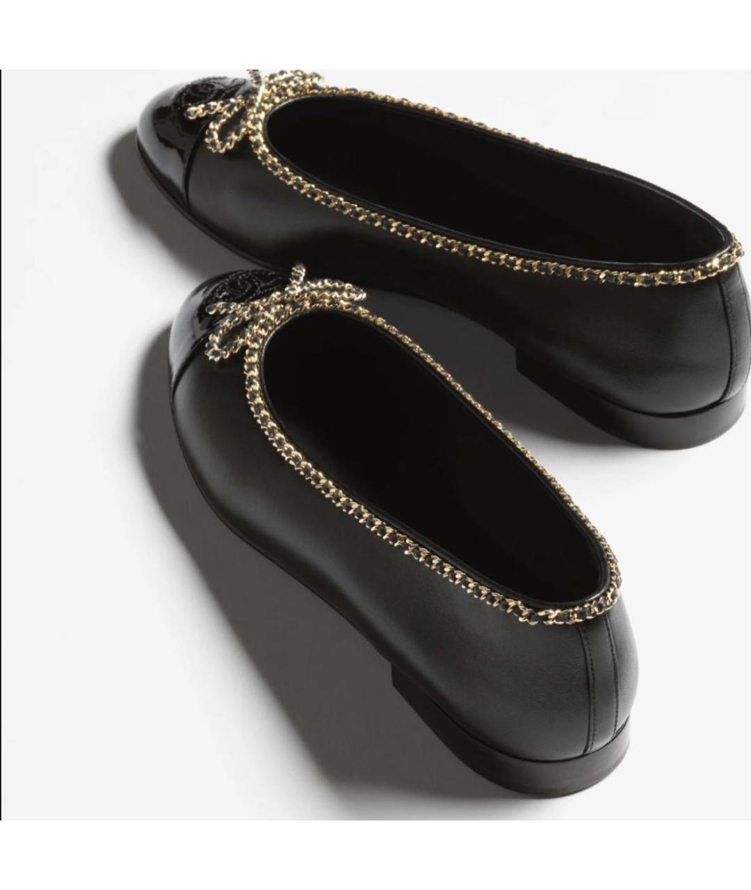 CHANEL Черные кожаные балетки, фото 4