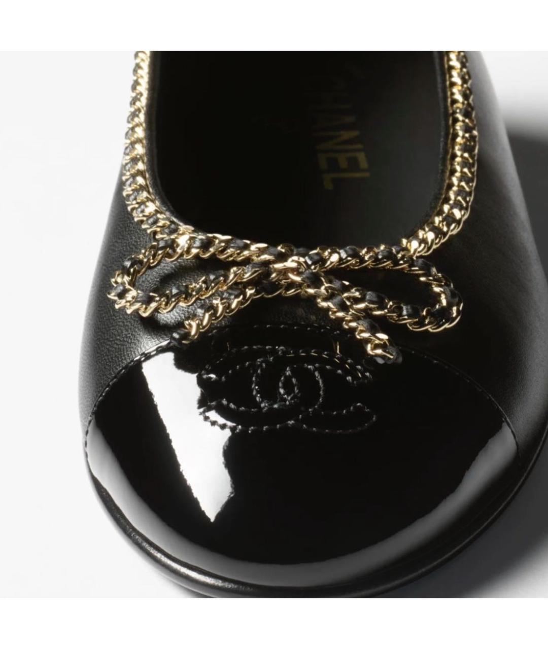 CHANEL Черные кожаные балетки, фото 3