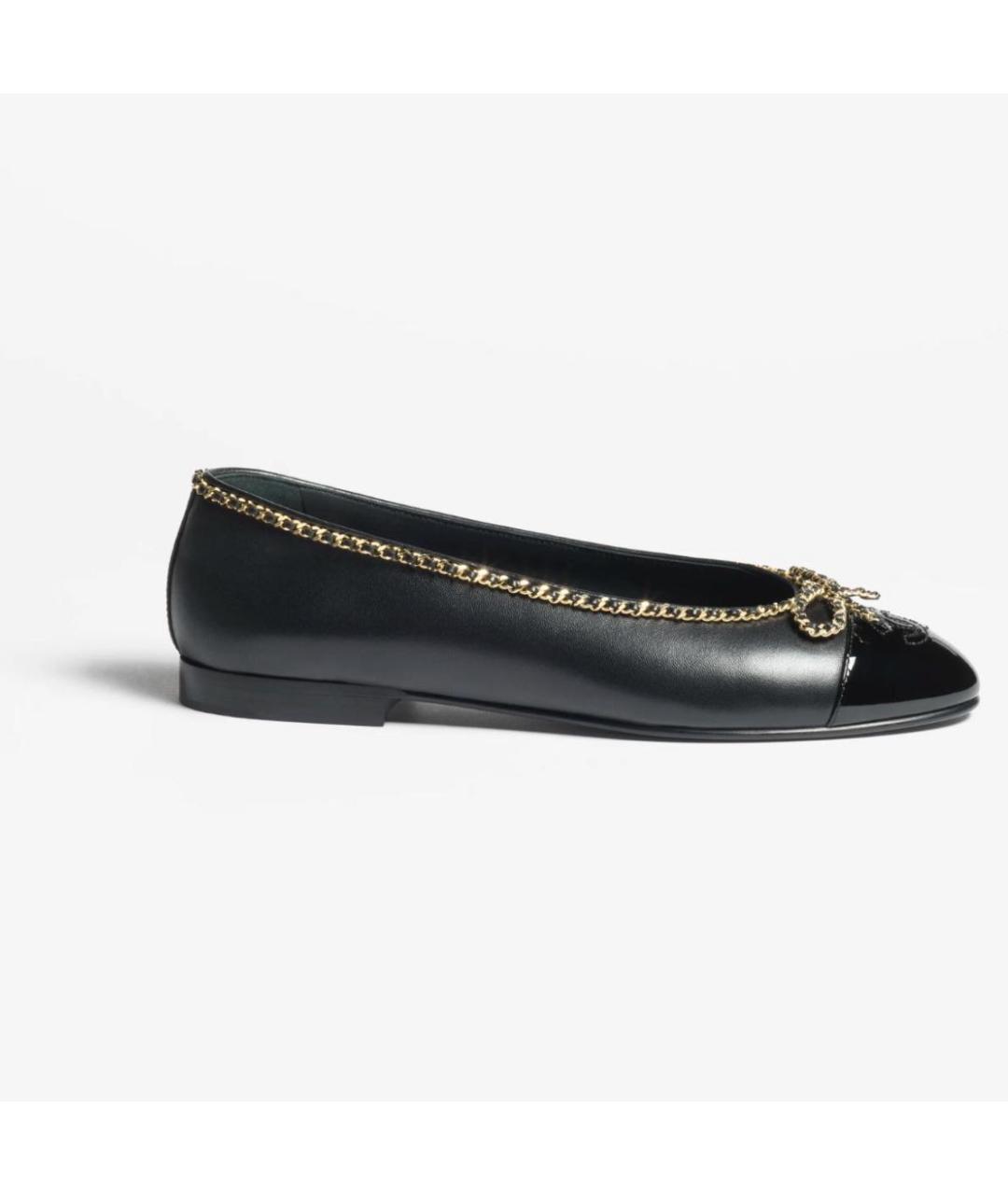 CHANEL Черные кожаные балетки, фото 6