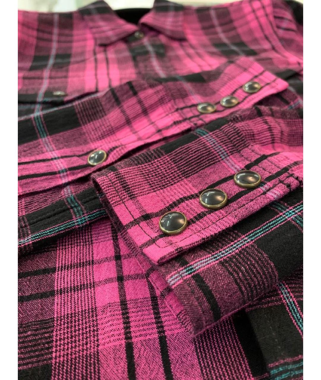 SAINT LAURENT Фуксия вискозная рубашка, фото 5