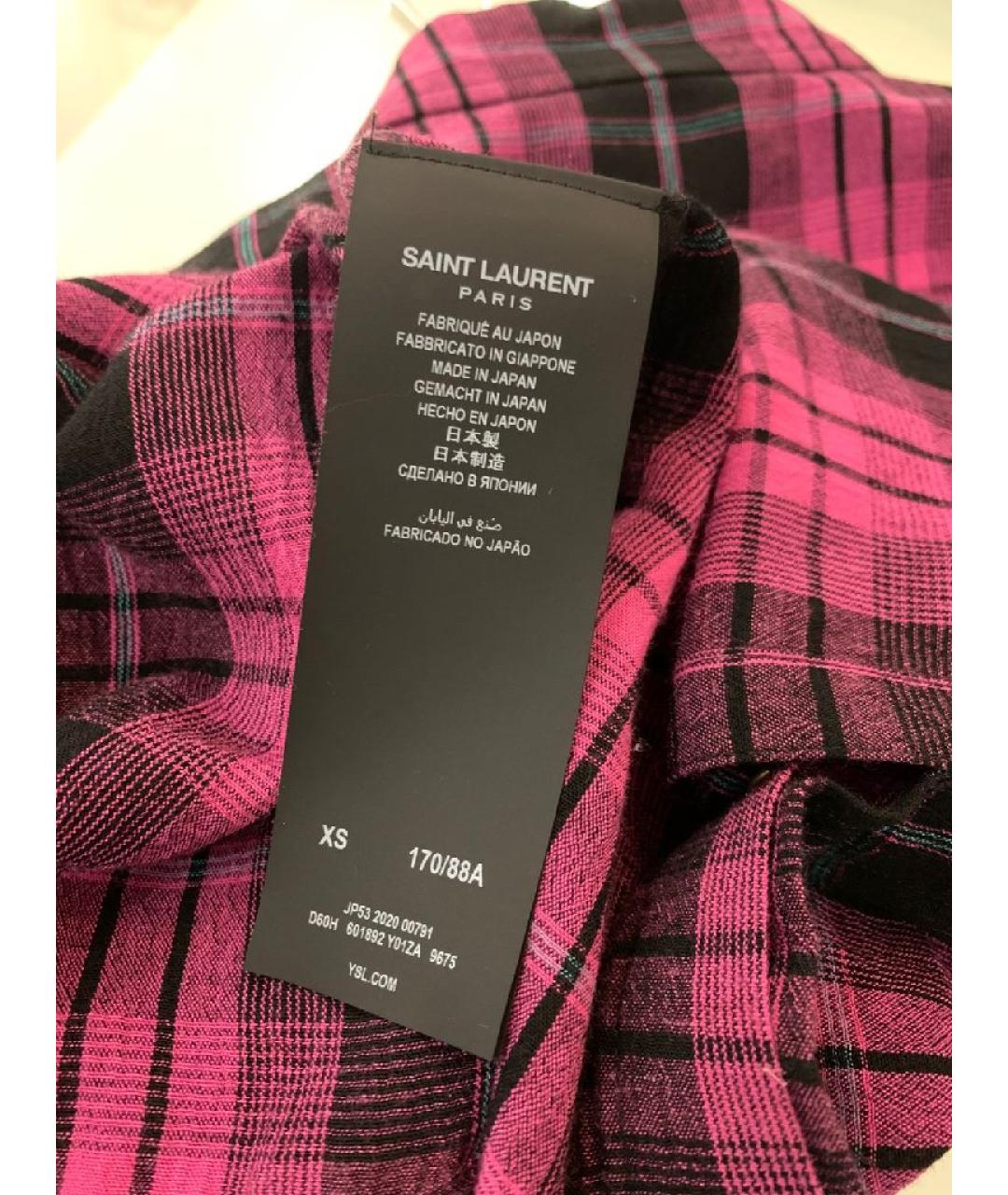 SAINT LAURENT Фуксия вискозная рубашка, фото 6
