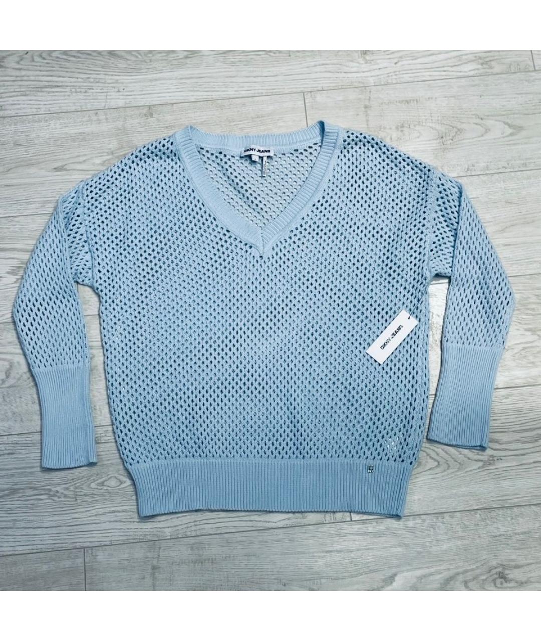 DKNY Голубой хлопковый джемпер / свитер, фото 8