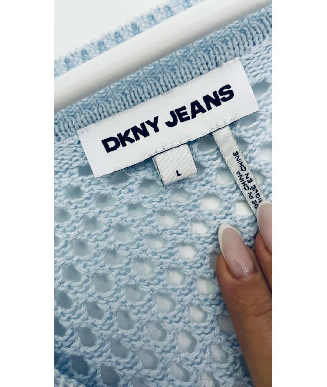 DKNY Голубой хлопковый джемпер / свитер, фото 5