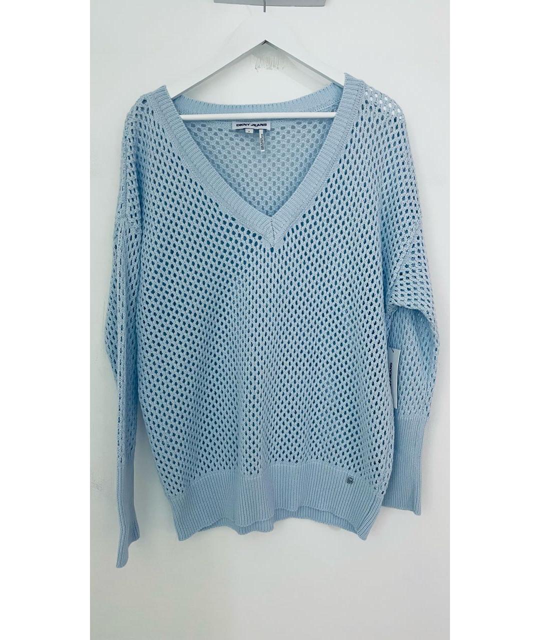 DKNY Голубой хлопковый джемпер / свитер, фото 2