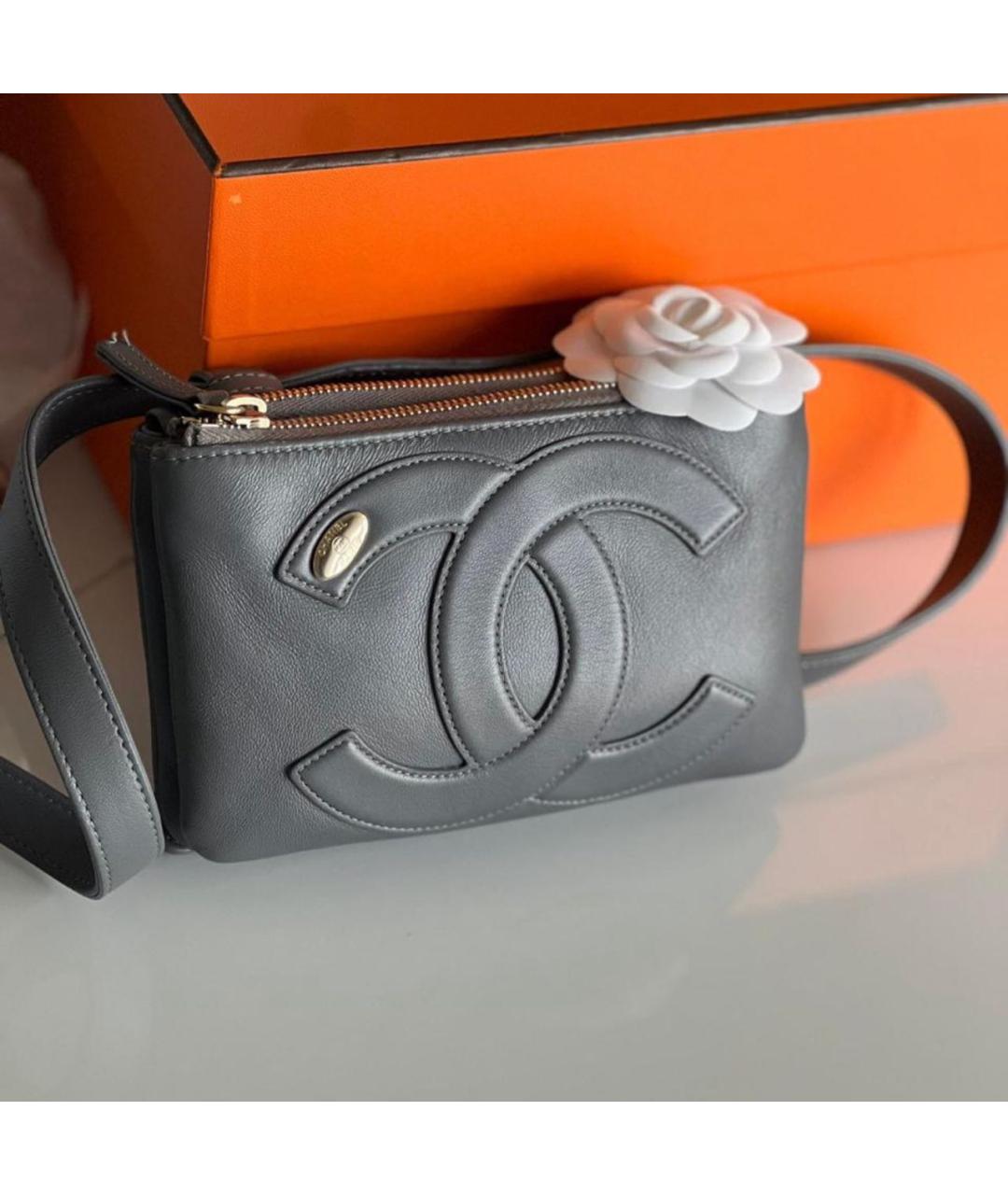 CHANEL Антрацитовая кожаная поясная сумка, фото 2