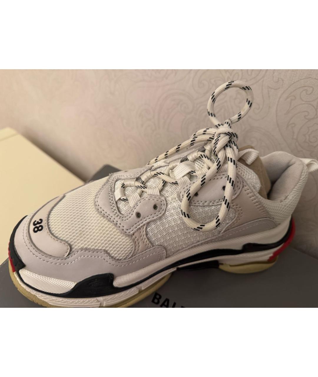 BALENCIAGA Белые текстильные кроссовки, фото 3