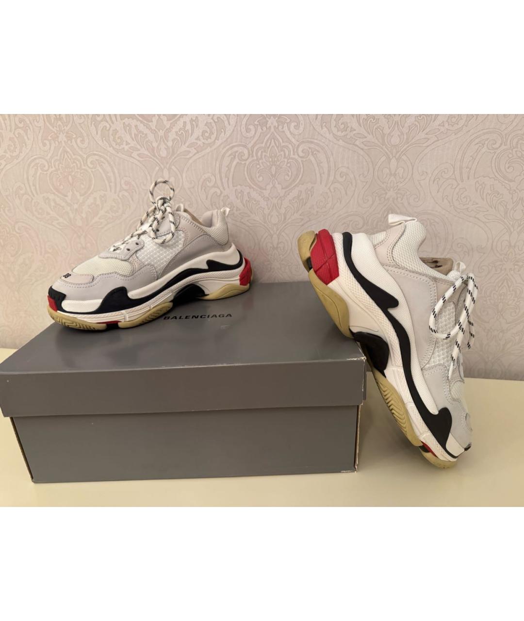 BALENCIAGA Белые текстильные кроссовки, фото 4