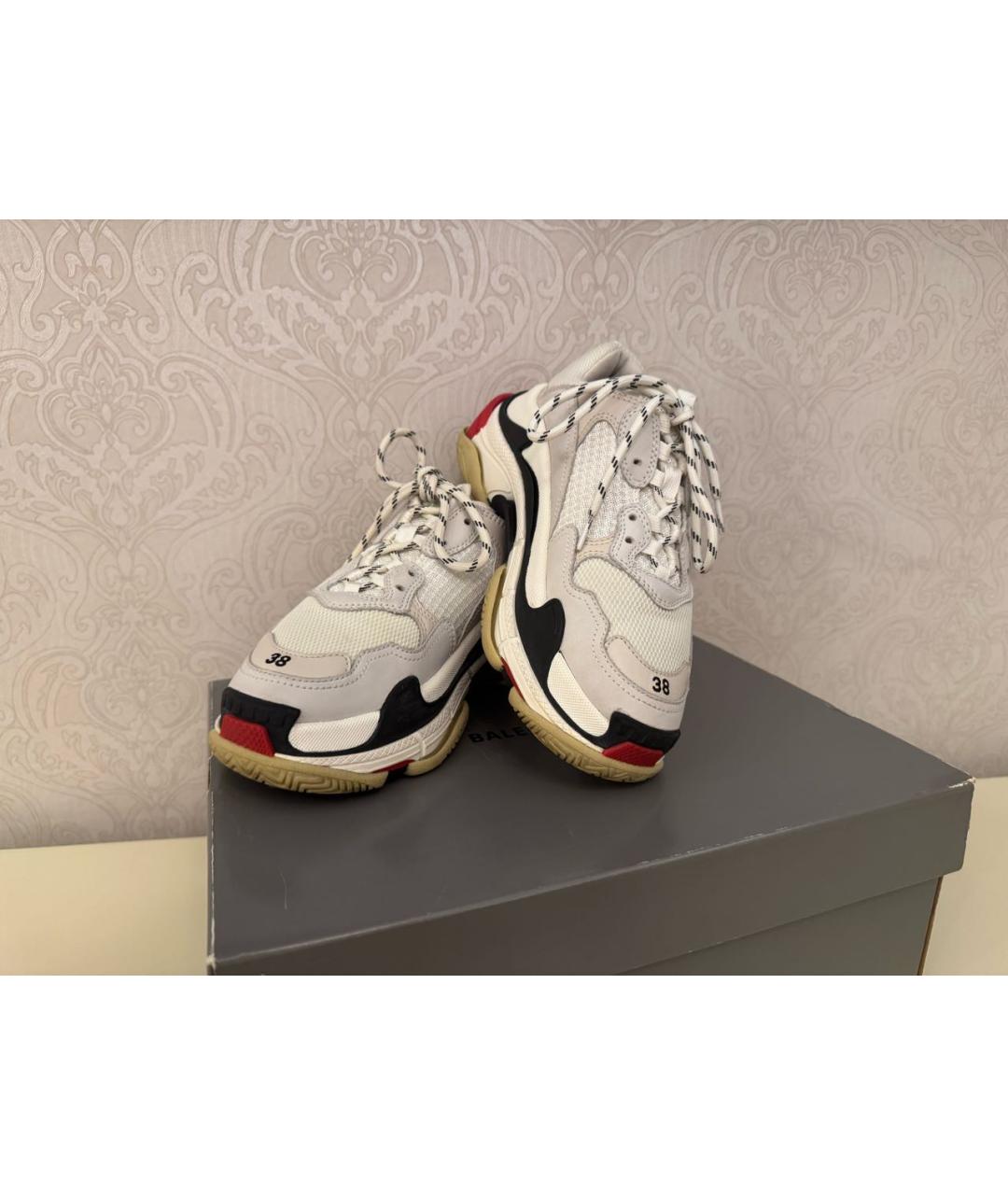 BALENCIAGA Белые текстильные кроссовки, фото 6