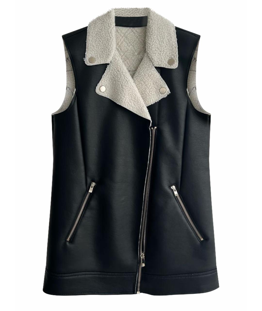 ARMANI EXCHANGE Черный кожаный жилет, фото 1