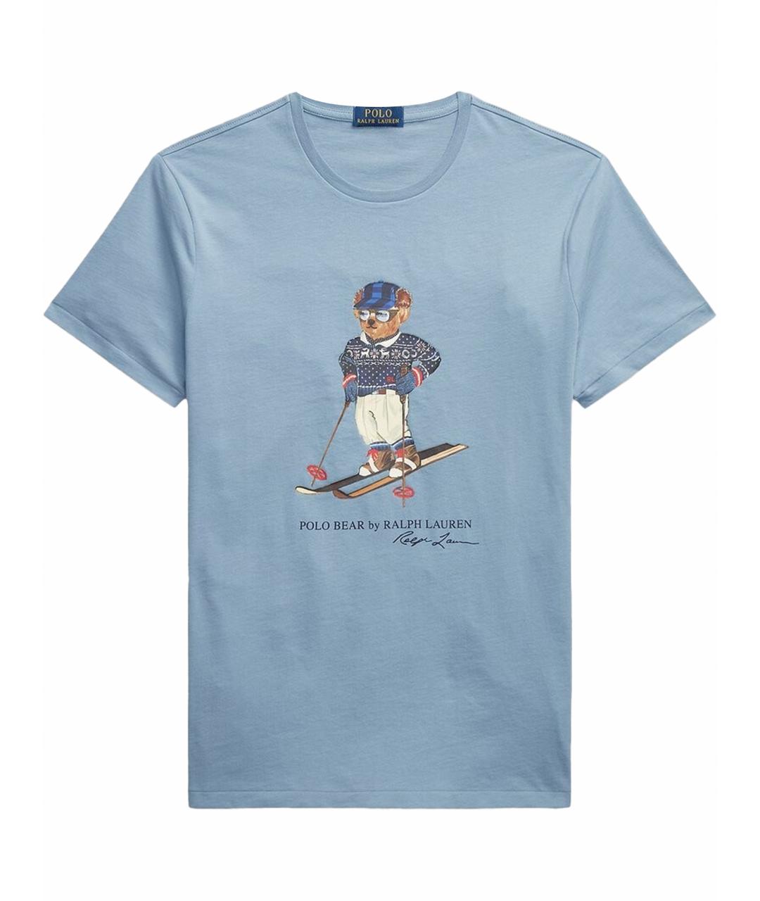 POLO RALPH LAUREN Голубая хлопковая футболка, фото 1
