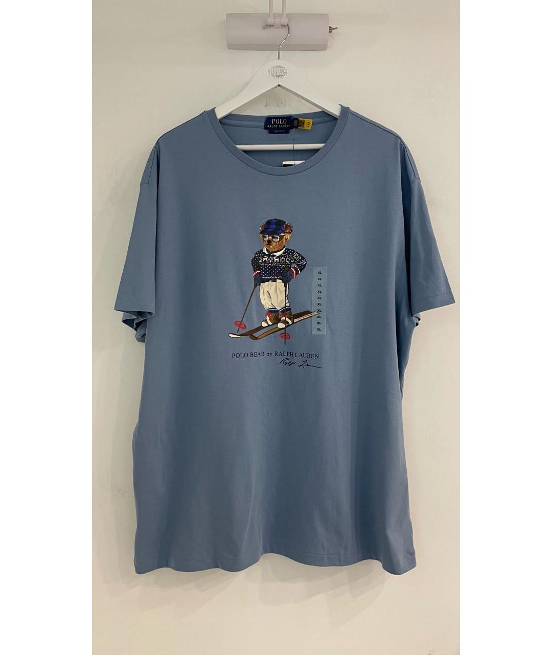 POLO RALPH LAUREN Голубая хлопковая футболка, фото 2