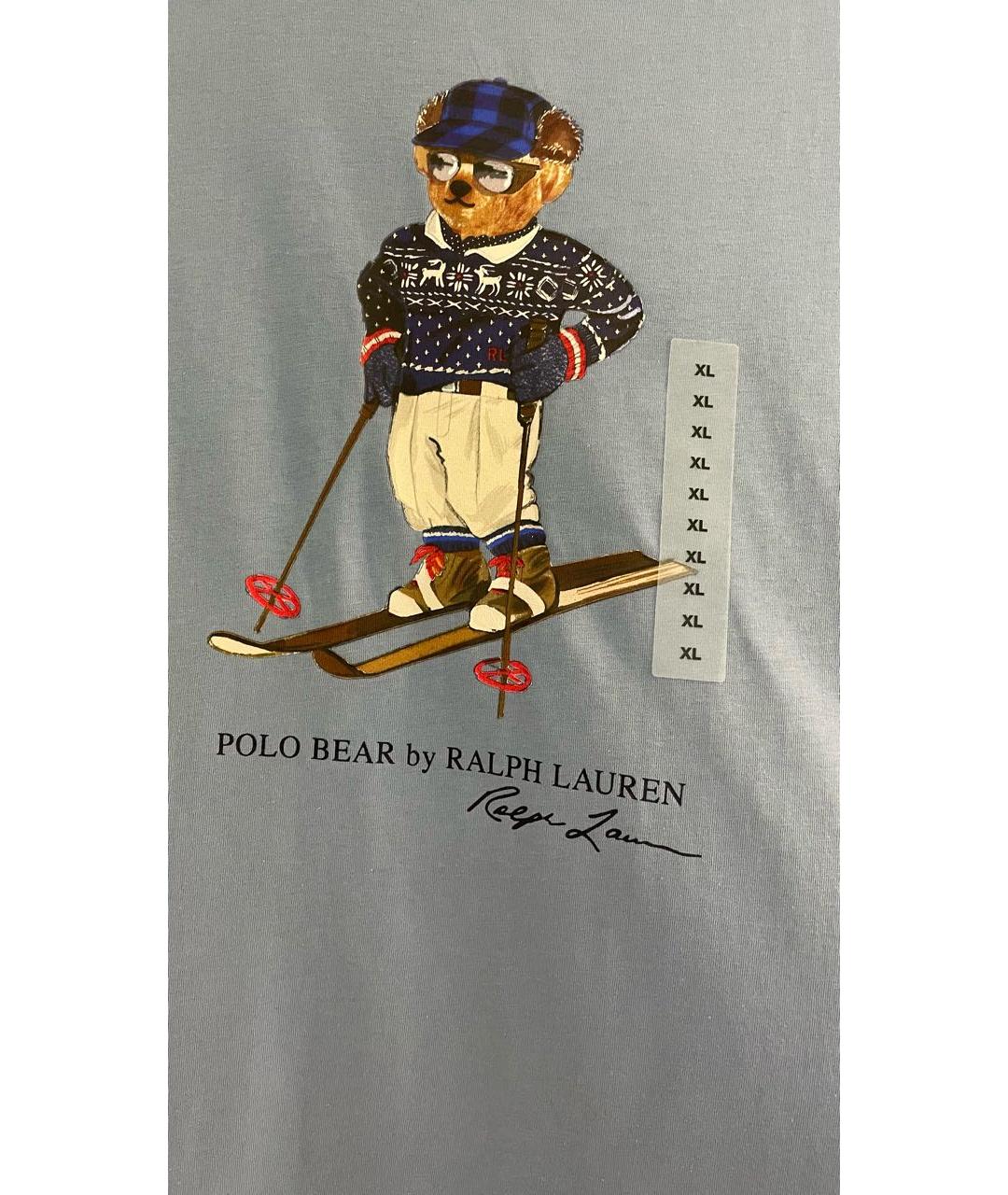 POLO RALPH LAUREN Голубая хлопковая футболка, фото 3