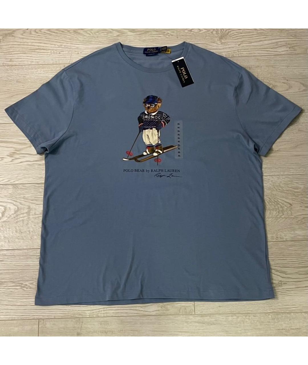 POLO RALPH LAUREN Голубая хлопковая футболка, фото 8
