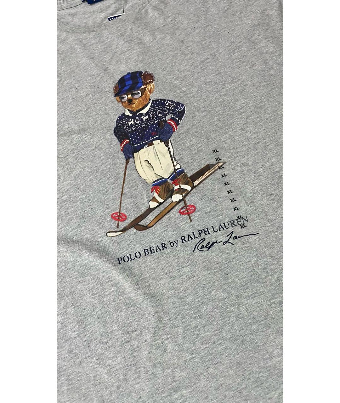 POLO RALPH LAUREN Серая хлопковая футболка, фото 7
