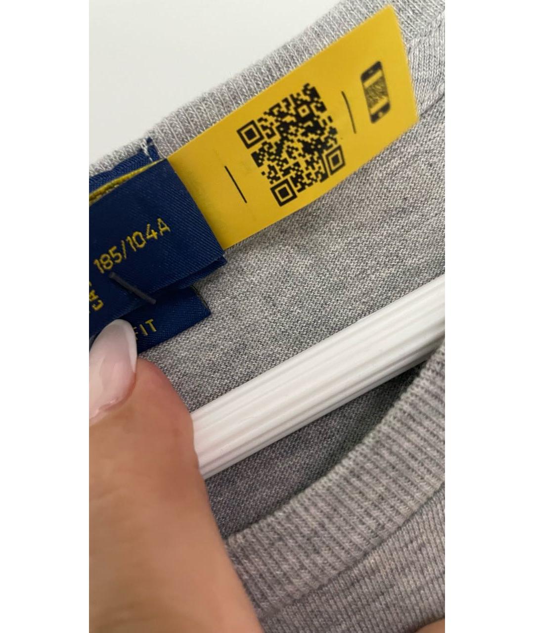 POLO RALPH LAUREN Серая хлопковая футболка, фото 4
