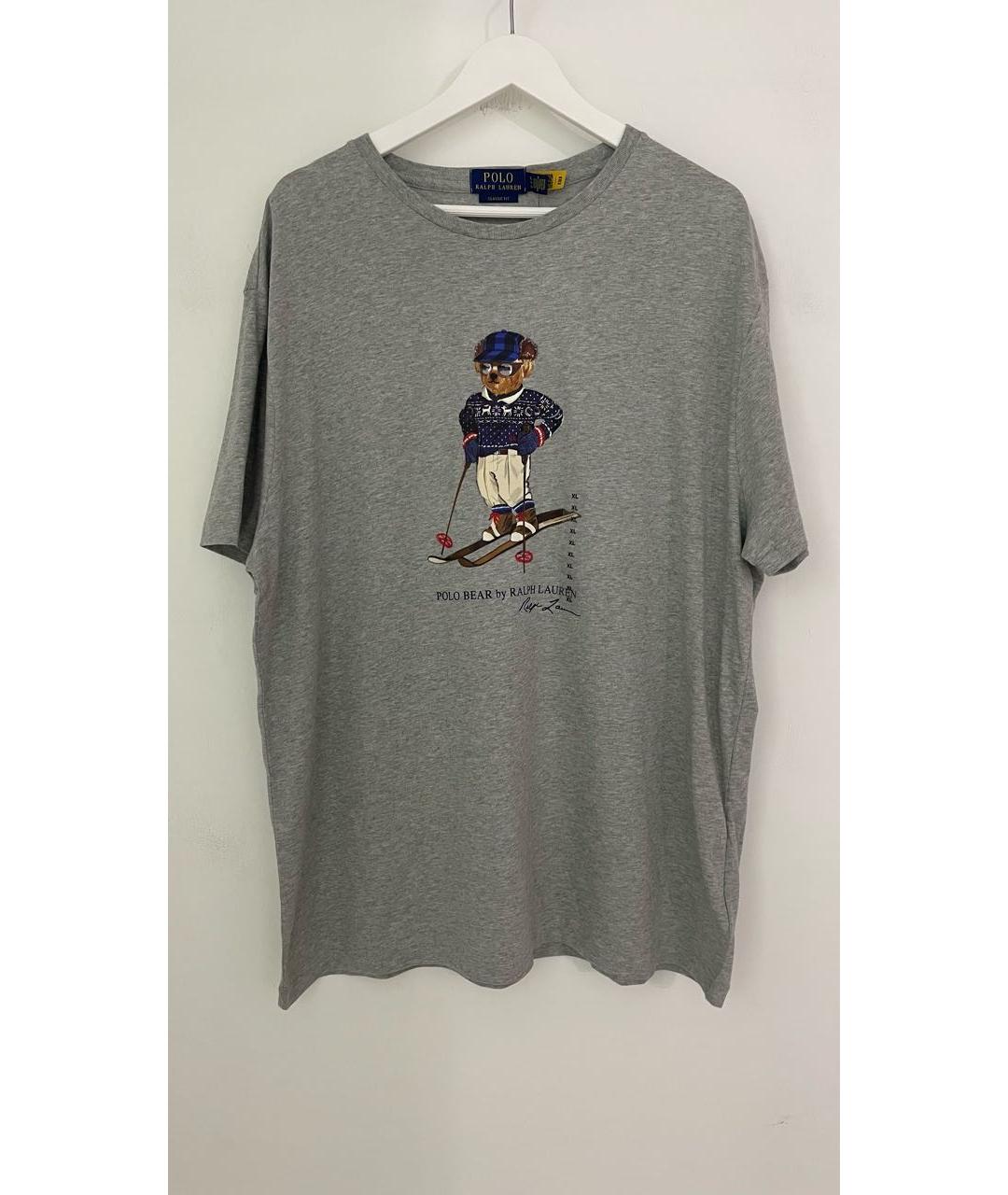 POLO RALPH LAUREN Серая хлопковая футболка, фото 2