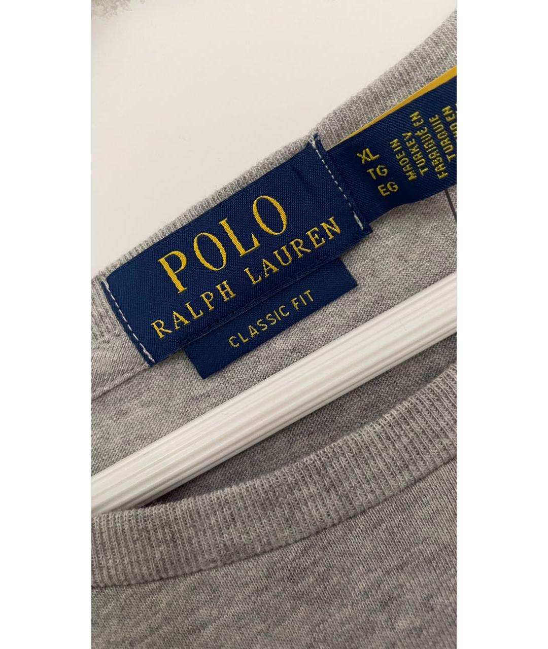 POLO RALPH LAUREN Серая хлопковая футболка, фото 3