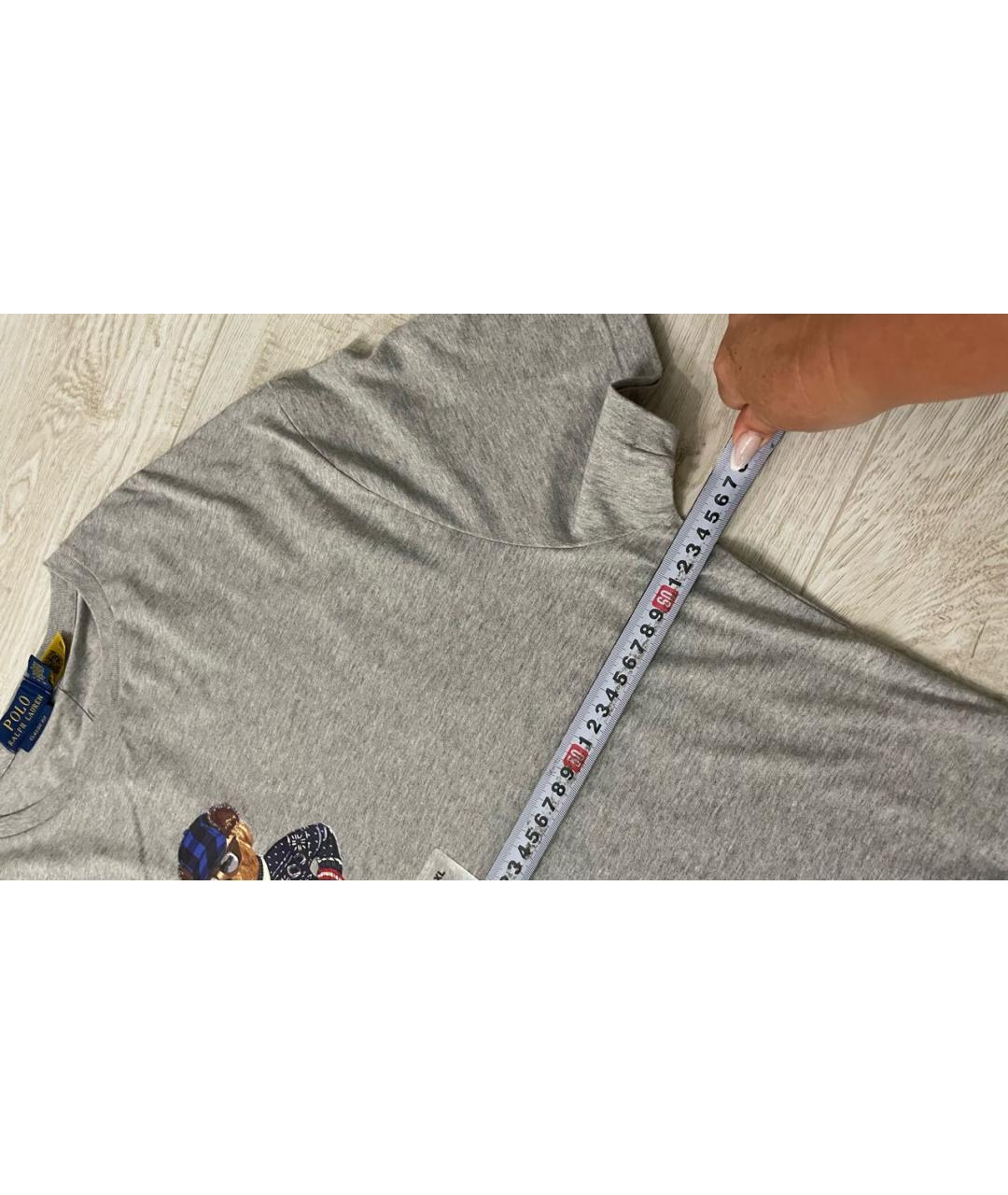 POLO RALPH LAUREN Серая хлопковая футболка, фото 5