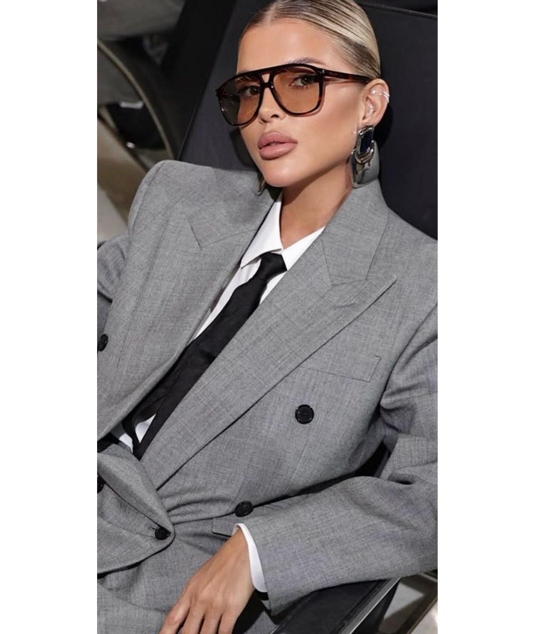 SAINT LAURENT Коричневые солнцезащитные очки, фото 5